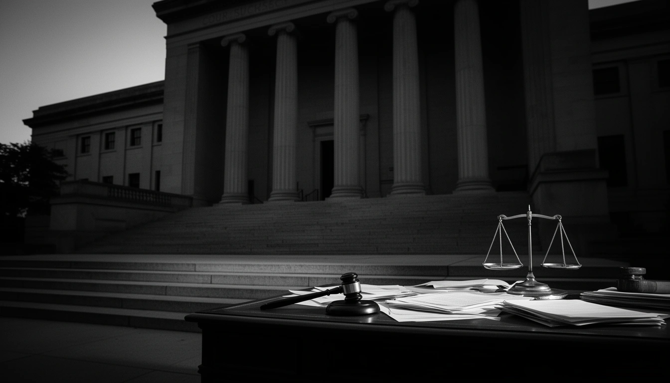 Garth Brooks sexual assault lawsuit — courthouse and legal documents in black and white