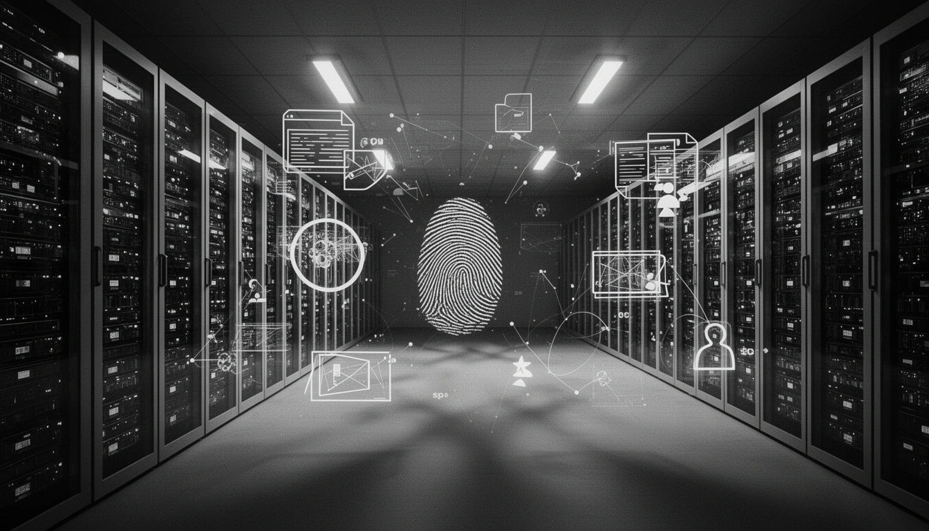 Oracle America data privacy lawsuit — digital surveillance and personal data collection in black and white