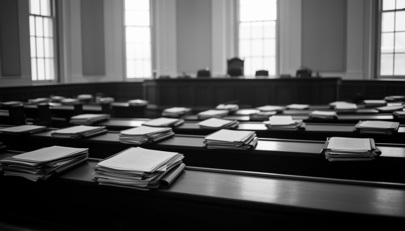 Empty federal courtroom representing a class action lawsuit