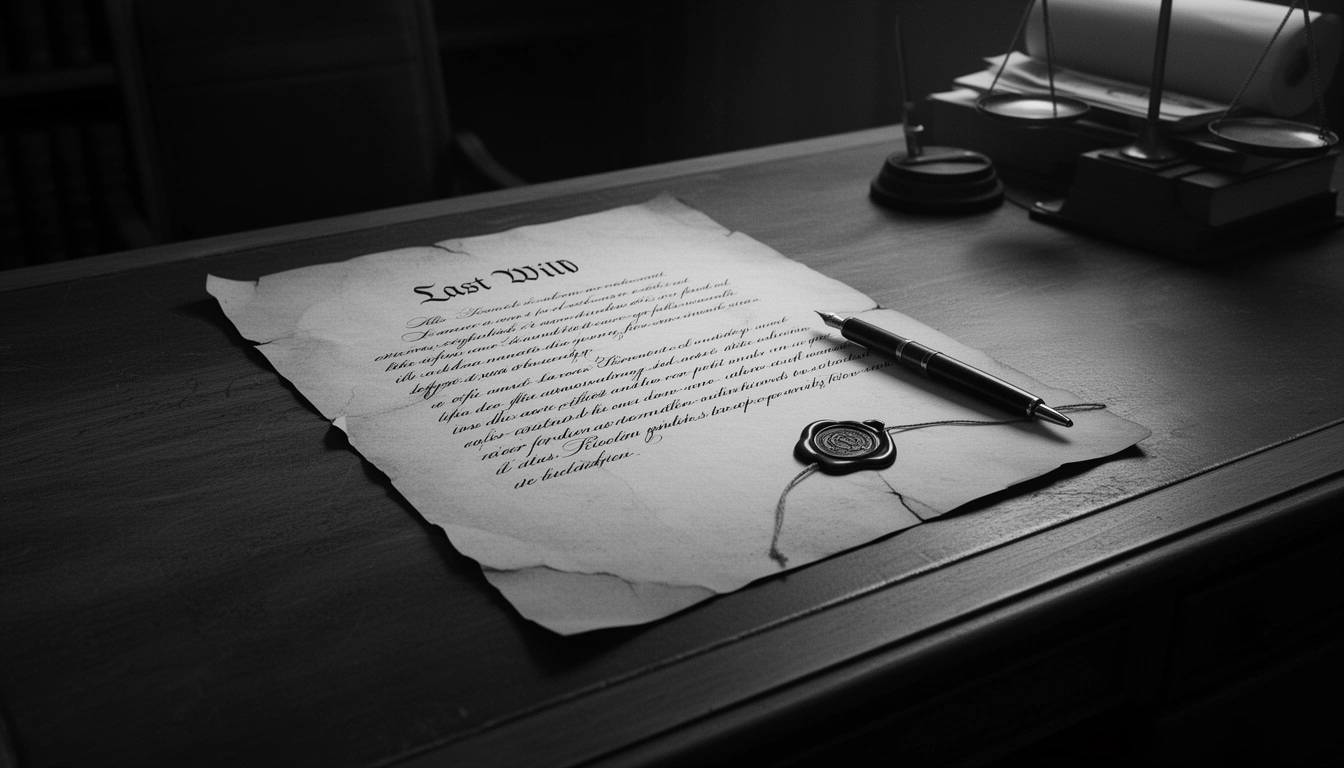 Last will and testament document on a desk representing a probate lawsuit